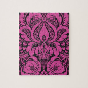 Rosa, florale Abstrakte Kunst Puzzle