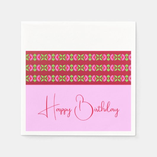 Rosa florale Akzentation Elegant Serviette (Vorderseite)