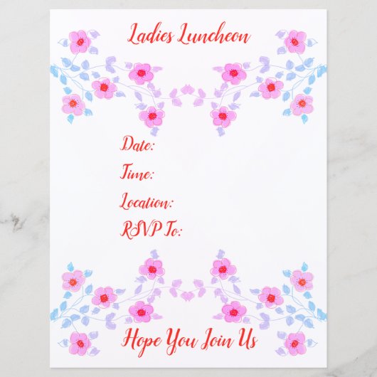 Rosa florale Akzentuierung (Vorderseite)