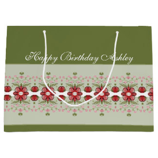 Rosa florale Akzentuierung Große Geschenktüte