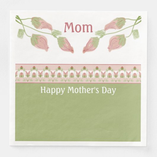 Rosa florale Akzentuierung Serviette (Vorderseite)