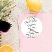 Rosa florale Änderung der Adressenaufkleber | eleg Quadratischer Aufkleber