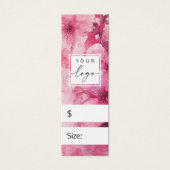 Rosa florale Aquarellfarbe Blume DIY Preis hängen (Vorderseite)