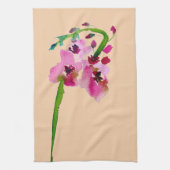 Rosa florale Aquarellfarbe Blume Geschirrtuch (Vertikal)