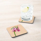 Rosa florale Aquarellfarbe Blume Getränkeuntersetzer (Rechte Seite)