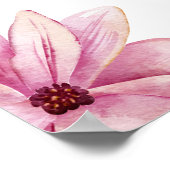 Rosa florale Aquarellfarben Begrüßungszeichen Poster (Ecke)