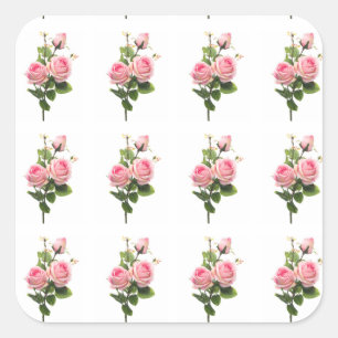 Rosa florale Aufkleber