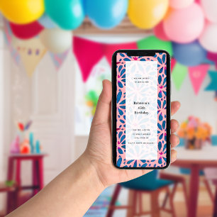 Rosa florale Aussparung inspirierte Allzweck-Party Einladung