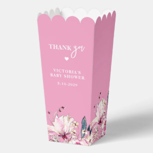Rosa florale Baby in Bloom Baby Shower Geschenkbox Geschenkschachtel