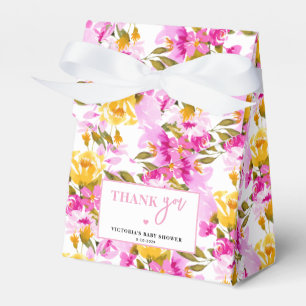 Rosa florale Baby in Bloom Baby Shower Geschenkschachtel