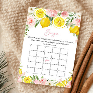 Rosa florale Baby-Shower-Bingo-Spiel für Mädchen m