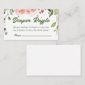 Rosa florale Babydusche Windelwaschkarte Begleitkarte (Vorne/Hinten)