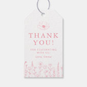 Rosa Florale Babyparty-Dankeschön-Geschenkanhänger Geschenkanhänger (Vorderseite)