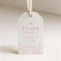 Rosa Florale Babyparty Danksagungs-Geschenkanhänge