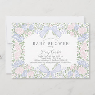 Rosa florale Babyparty-Einladung,  Einladung