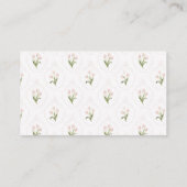 Rosa florale Babyparty-Einladung,  Visitenkarte (Rückseite)