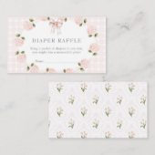 Rosa florale Babyparty-Einladung,  Visitenkarte (Vorne/Hinten)