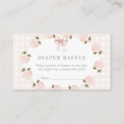 Rosa florale Babyparty-Einladung,  Visitenkarte (Vorderseite)