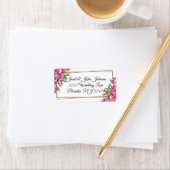 Rosa florale Beschriftung Adressaufkleber (Insitu)