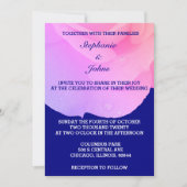 Rosa florale blaue Rose Elegante Hochzeit Einladung (Vorderseite)