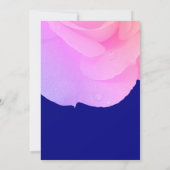 Rosa florale blaue Rose Elegante Hochzeit Einladung (Rückseite)