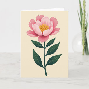 Rosa florale Blüten-Kunstkarte Karte