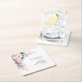 Rosa florale Botanische Moderne Babydusche Rechteckiger Pappuntersetzer (Vor Ort)