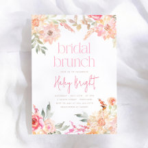 Rosa Florale Braut-Brunch Brautparty-Einladung