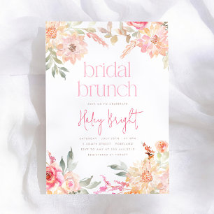 Rosa Florale Braut-Brunch Brautparty-Einladung Einladung