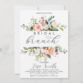 Rosa Florale Brautparty Einladung (Vorderseite)