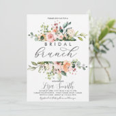 Rosa Florale Brautparty Einladung (Stehend Vorderseite)