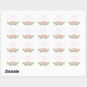 Rosa florale Brautparty Square Sticker (Blatt)
