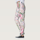 Rosa florale Capri Länge Butterblut Leggings (Links)