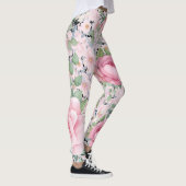 Rosa florale Capri Länge Butterblut Leggings (Rechts)