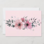 Rosa florale CHRISTENING Elegante Veranstaltung Ei Einladung (Rückseite)