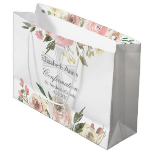 Rosa florale christliche Konfirmationsfeier Große Geschenktüte