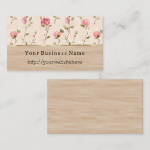 Rosa Florale Creme Geschäft Name Website Visitenkarte