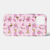 Rosa florale Dackel Themed Phone Case-Mate iPhone Hülle (Rückseite (Horizontal))