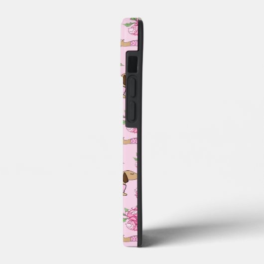 Rosa florale Dackel Themed Phone Case-Mate iPhone Hülle (Rückseite / Links)