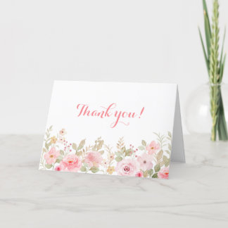 Rosa Florale Danke-Dass-Ihr-Unseren-Ehrentag-mit-u Dankeskarte