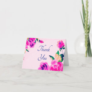Rosa florale Dankeskarten Dankeskarte