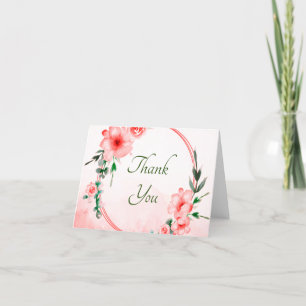 Rosa florale Dankeskarten Dankeskarte