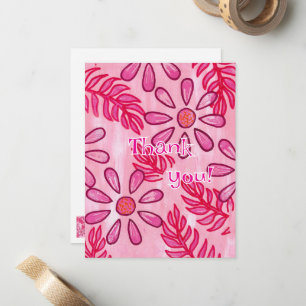 Rosa florale Dankeskarten, Vorlage