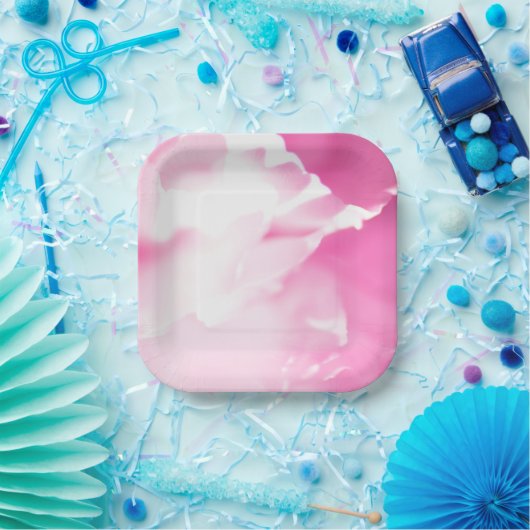 Rosa florale Druckplatte Pappteller (Party)