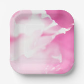 Rosa florale Druckplatte Pappteller (Vorderseite)