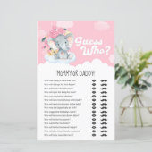 Rosa florale Elefanten Ratet, wer Mama oder Daddy (Stehend Vorderseite)