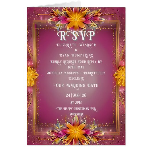 Rosa florale Elegance Hochzeitskollektion (Vorne)