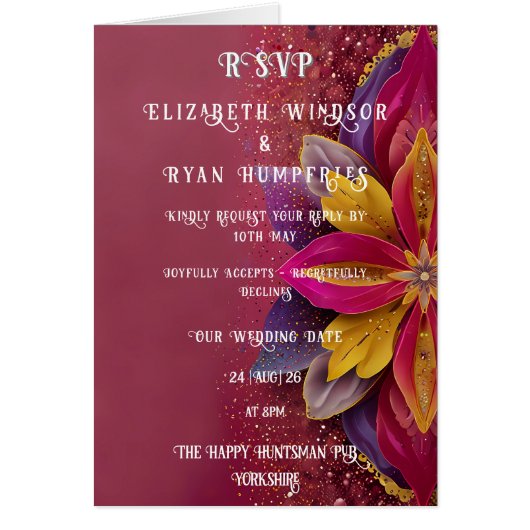 Rosa florale Elegance Hochzeitskollektion (Vorne)