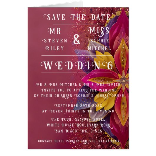 Rosa florale Elegance Hochzeitskollektion (Vorne)