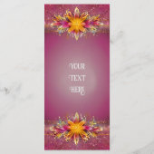 Rosa florale Elegance Hochzeitskollektion Menükarte (Rückseite)